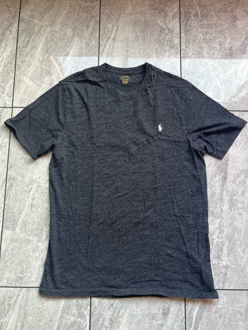 Polo Ralph Lauren Men Heather Grey Embroidered Pony ShortSleeve CottonT-Shirt LT